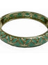 Mint Hinged Bracelet with Gold Pattern