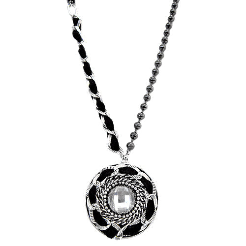 SILVER-BLACK NECKLACES  #SC30069_S-BLACK (FA11)