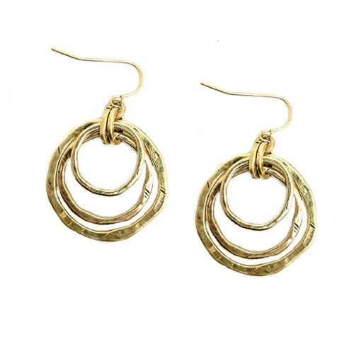 GOLD GEOMETRIC CIRCLE EARRINGS  #SE15407_GOLD (RG3)