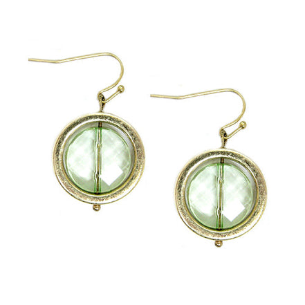 Round with Clear Bead Dangling Earrings         