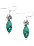 SILVER TURQUOISE METAL EARRINGS  #SE29439-1_S-TURQ (DC6)
