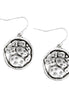 SILVER TEXTURED DONUT EARRINGS  #SE29855-1_SILVER (AA8)