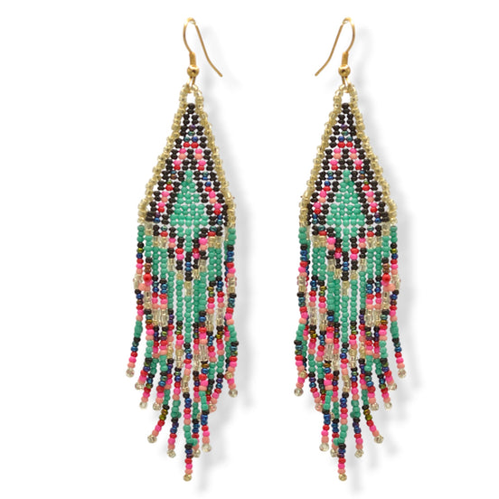 Multi-Color Bohemian Seed Bead Tassel Earrings #SH-ER-1202
