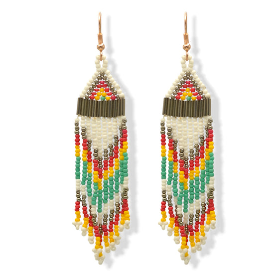 Multi-color Bohemian Seed Bead Tassel Earrings#SH-ER-1203(TC18)