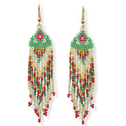 Turquoise and Multi-Color Bohemian Seed Bead Tassel Earrings #SH-ER-1205(OF26)