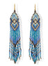 Blue Black and white Bohemian Seed Bead Long Tassel Earrings#SH-ER-1206(OF25)