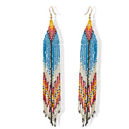 Multi-color Bohemian Seed Bead Long Tassel Earrings #SH-ER-1208(OG25)