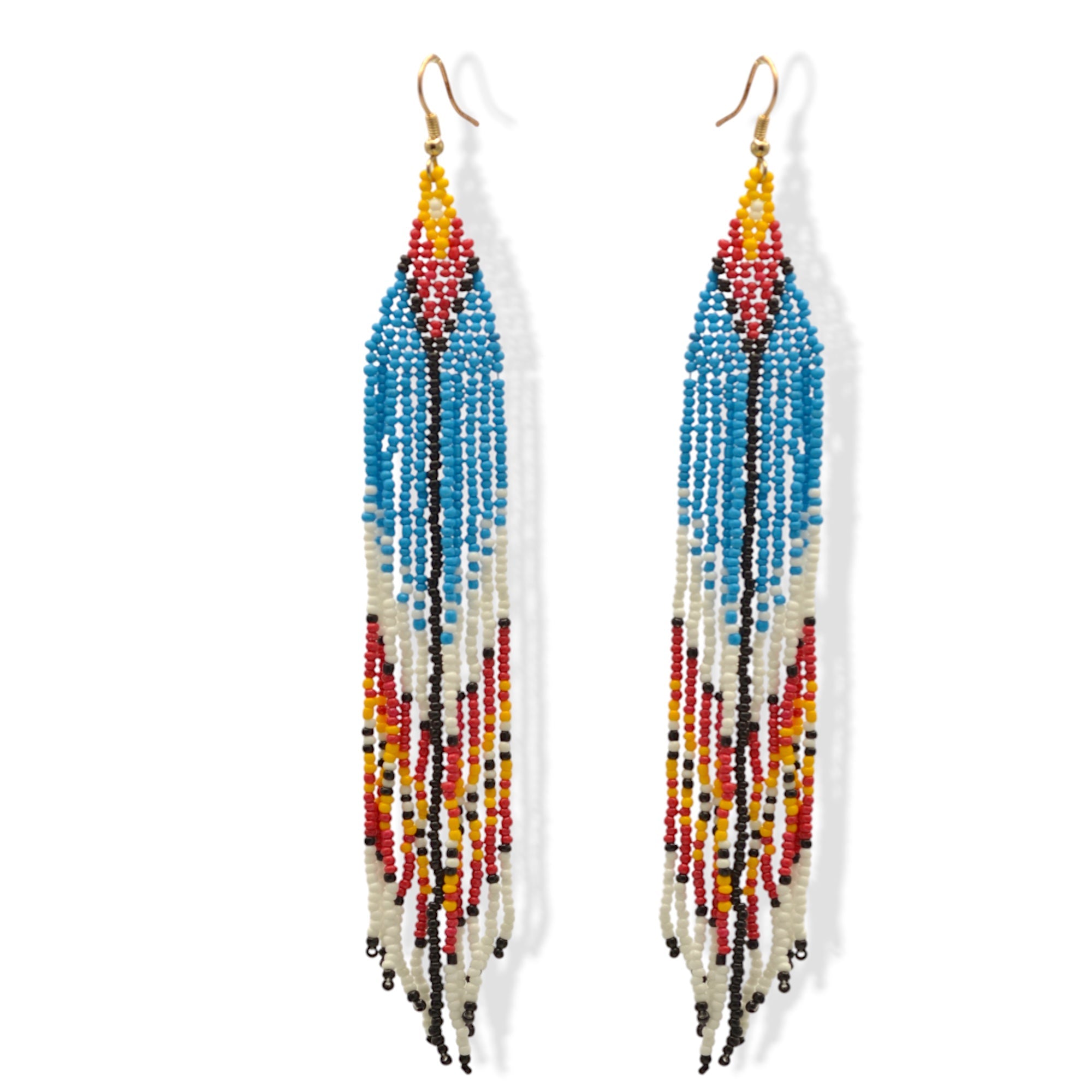 Multi-color Bohemian Seed Bead Long Tassel Earrings #SH-ER-1208(OG25)