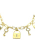 GOLD LOCK AND KEY CHARM BRACELET  #CB3140_GOLD