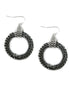 HEMATITE CIRCLE MESH EARRINGS  #SE1044_SIL-HEM (BG13/BG14)
