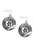 SILVER-GRAY SILVER FLOWER IN GRAY SHELL HOOK EARRINGS  #SE26409_SILVER (FD10)