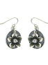 SILVER FLOWER ON SHELL EARRINGS  #SE26225_SILVER (BB17)
