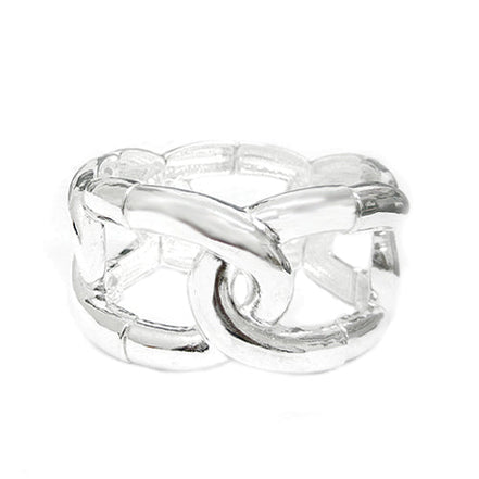SILVER HINGED BRACELETS  #HB513136_SILVER (KF8/B308)