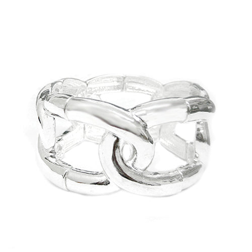 SILVER HINGED BRACELETS  #HB513136_SILVER (KF8/B308)