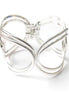 SILVER SATIN OVERLAP BRACELET  #HB-PR208_SILVER (ID2)