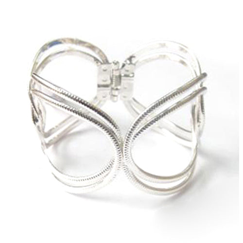 SILVER SATIN OVERLAP BRACELET  #HB-PR208_SILVER (ID2)