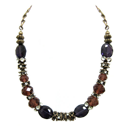 GOLD AMETHYST NECKLACES  #HNN78097_AMY (JD8)