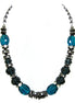 HEMATITE-BLUE NECKLACES  #HNN78097_H-BLU