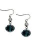HEMATITE-BLUE SPARKLING ROCK CANDY DANGLE EARRINGS  #HNE78097_H-BLU (JD8)