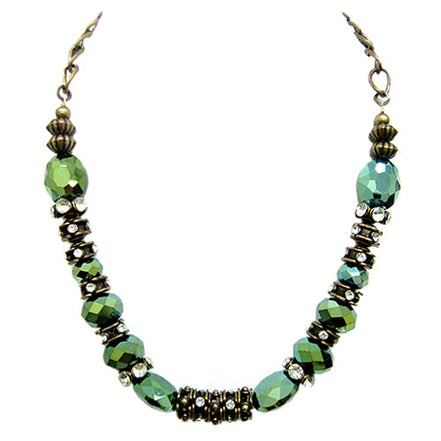 GOLD-OLIVE NECKLACES  #HNN78097_G-OLV (JD8)