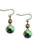 GOLD-OLIVE SPARKLING OLIVE ROCK CANDY GOLD DANGLE EARRINGS  #HNE78097_G-OLV (JC3)