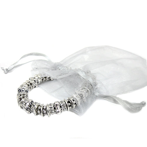 RHODIUM STRETCH BRACELETS  #HNB5759_R-CRY (OE6)