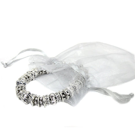 RHODIUM STRETCH BRACELETS  #HNB5759_R-CRY (OE6)