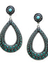 SILVER-TURQUOISE BEADED EARRINGS  #SQJB15E550-10_SIL-GRN (OB26/R-SH16)