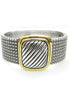 TWO TONE SQUARE FRONT CABLE HINGED BRACELET #HB2793_2TONE (JH1-6)