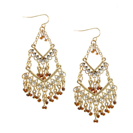 GOLD-TOPAZ EARRINGS  #HNE8614_G-COPPER (KB3)
