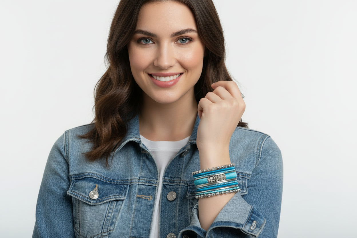 BANGLE SET #VB17216_S-TURQ (RA24/RB24)