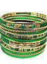 GOLD-GREEN BANGLE SET  #VB17290_GREEN (OC8/R-NH3)