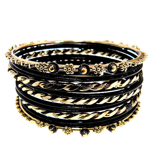 BANGLE SET #VB17782_G-BLACK (UE6)