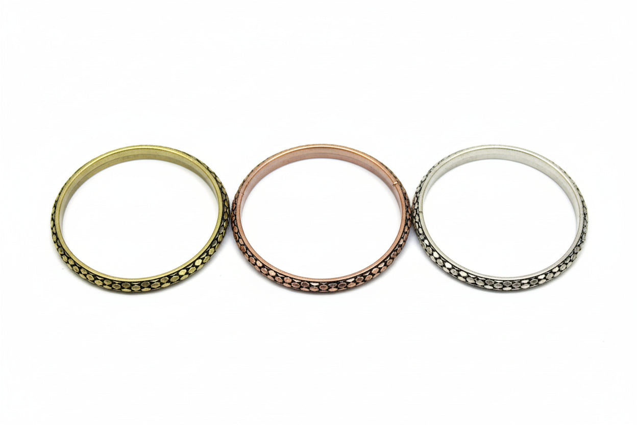3TONE BANGLE SET  #HB1827_MULTI (KE1)