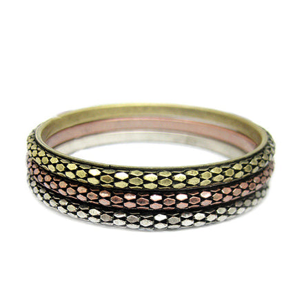3TONE BANGLE SET  #HB1827_MULTI (KE1)