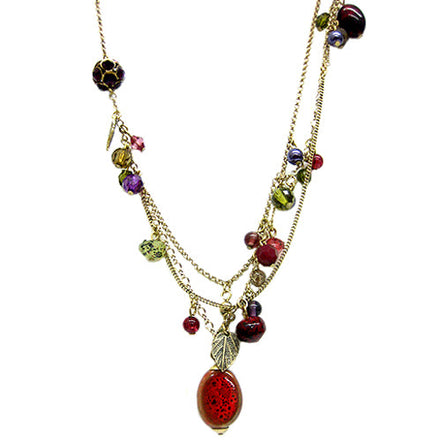 GOLD-ROSE NECKLACES  #SC28020_ROSE_GARDEN (CD1)