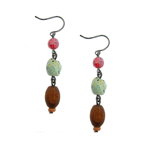 BEADED EARRINGS #QE12734_HEM_MULTI (BC8)