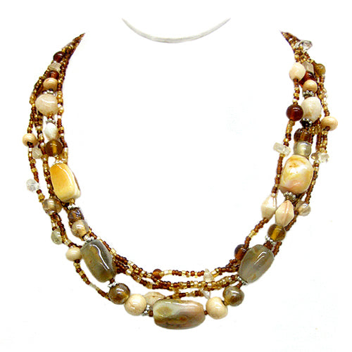 BROWN NECKLACES  #N145-NAT (BC18)
