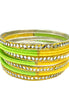 YELLOW BANGLE SET  #BNG07748_YLW-OLV (UF1)